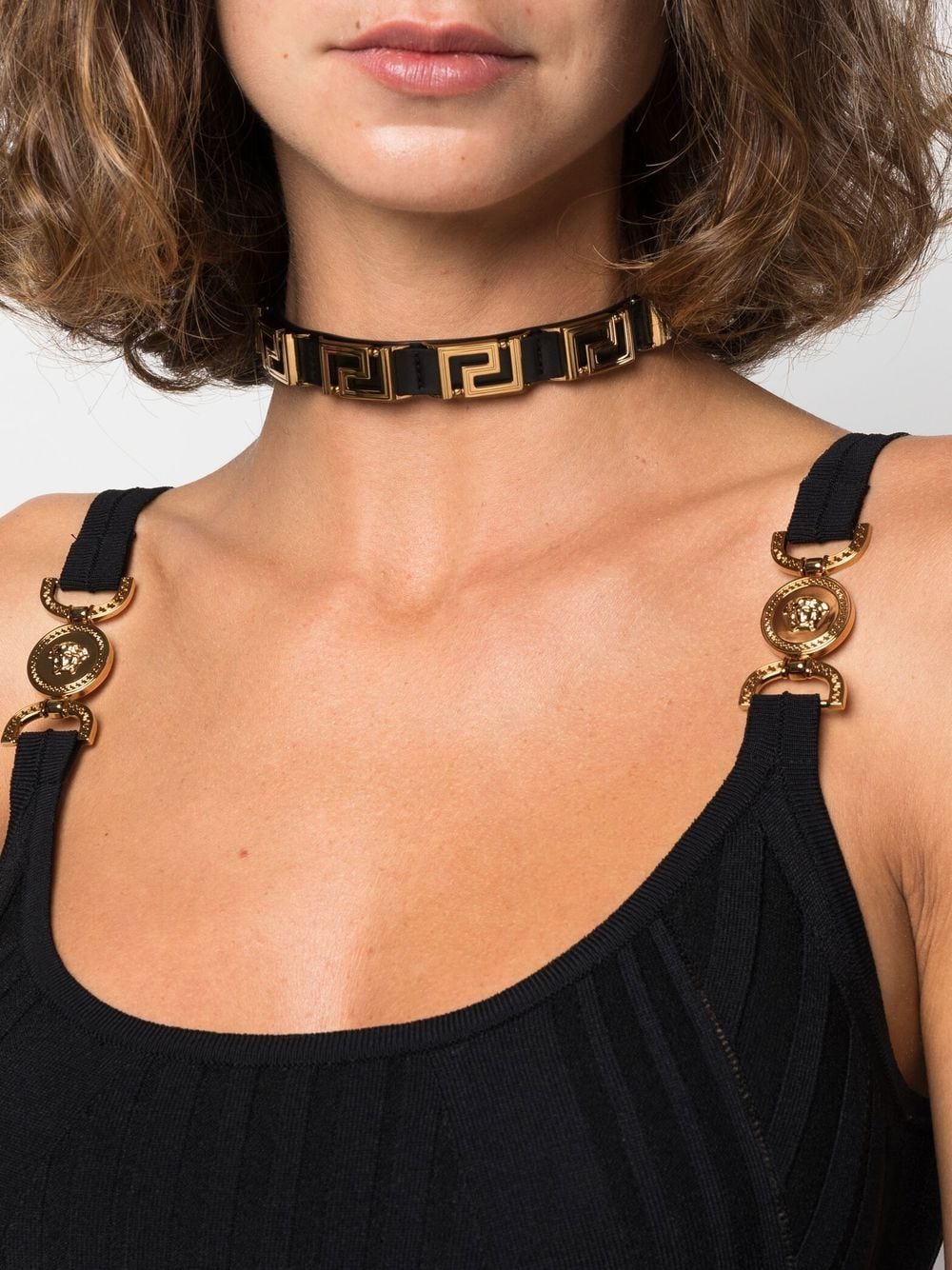 Image 2 of Versace Greca-detail choker necklace