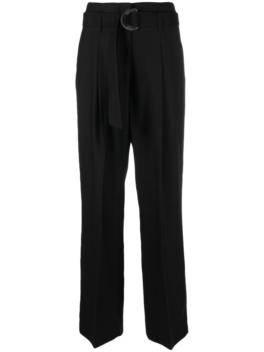 

Iris Von Arnim pressed-crease belted palazzo pants - Black