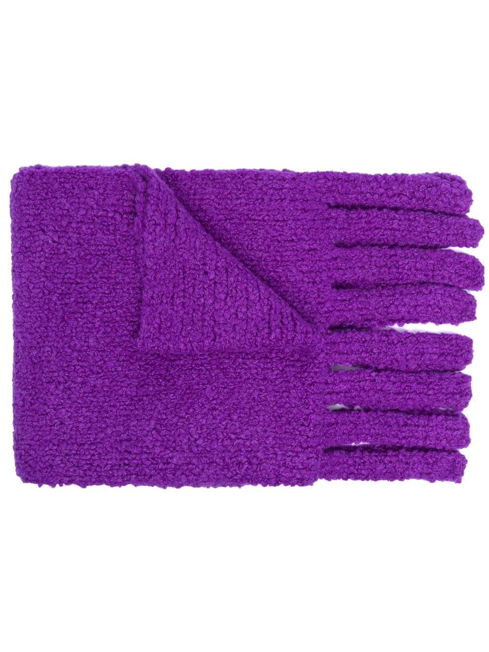 Christian Wijnants Fringed-edge Chunky Knit Scarf In Purple