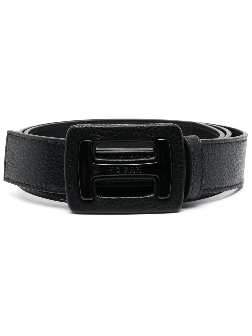 

Hogan logo-plaque leather belt - Black