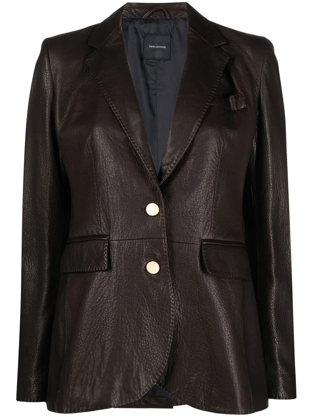 

Tagliatore single-breasted leather blazer - Brown