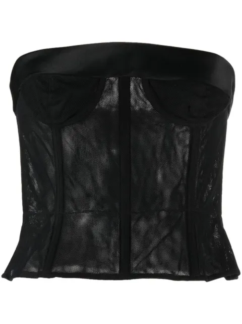 Maison Margiela mesh-panel cropped top