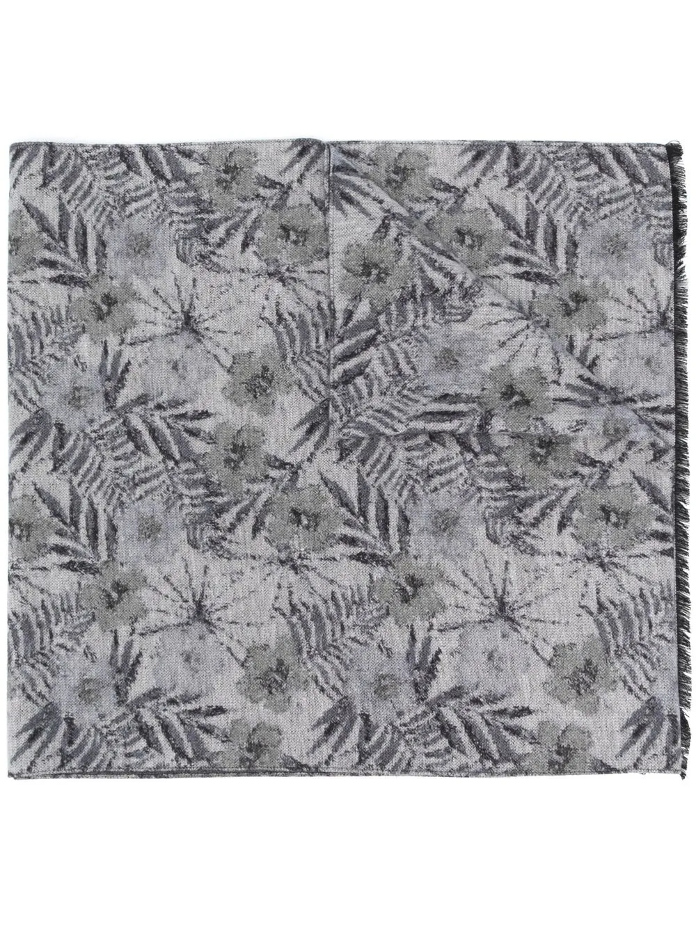 

Kiton floral-pattern silk scarf - Grey