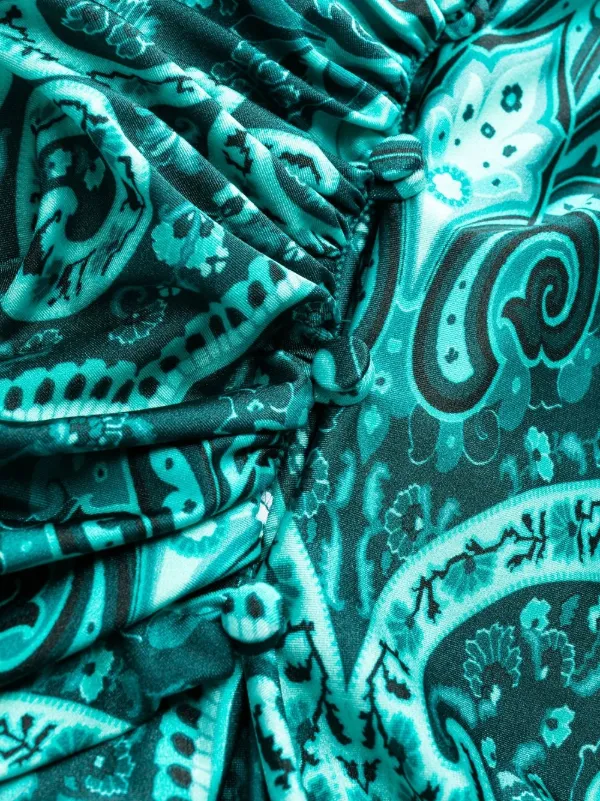ETRO ペイズリー ワンショルダーミニドレス グリーン ETRO ペイズリー ワンショルダーミニドレス | グリーン