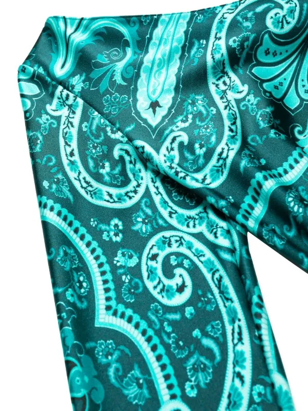 ETRO ペイズリー ワンショルダーミニドレス グリーン ETRO ペイズリー ワンショルダーミニドレス | グリーン