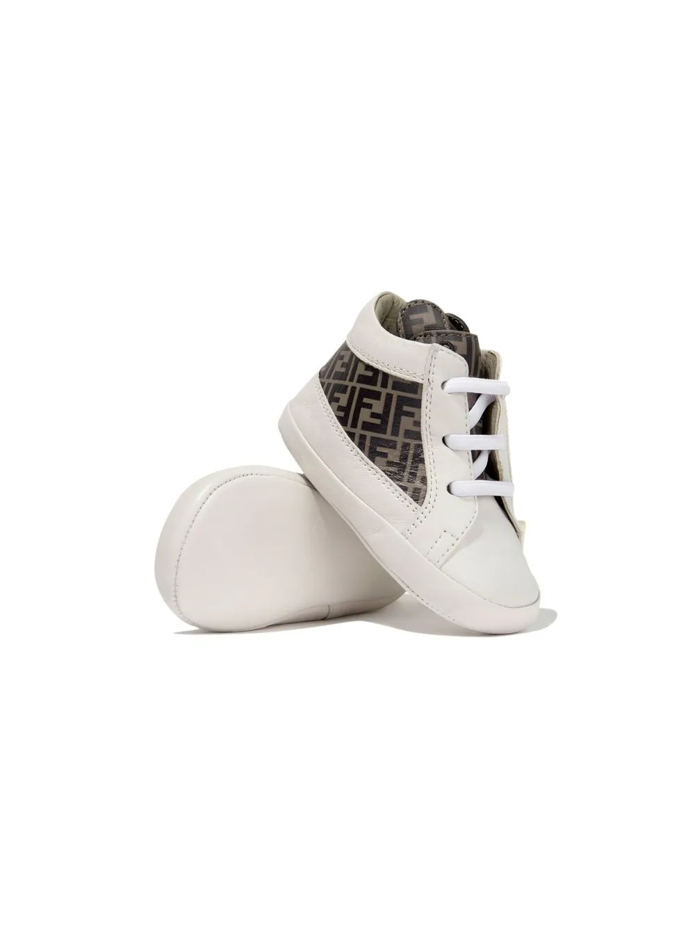 Fendi Kids FF-print ankle high-top sneakers White