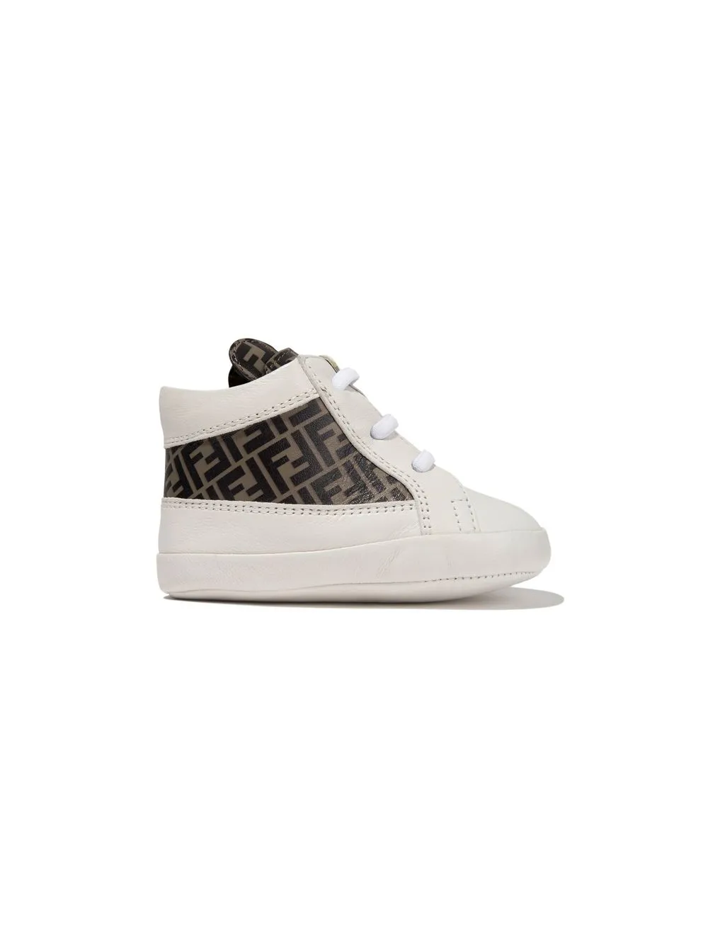 Fendi Kids FF-print ankle high-top sneakers White
