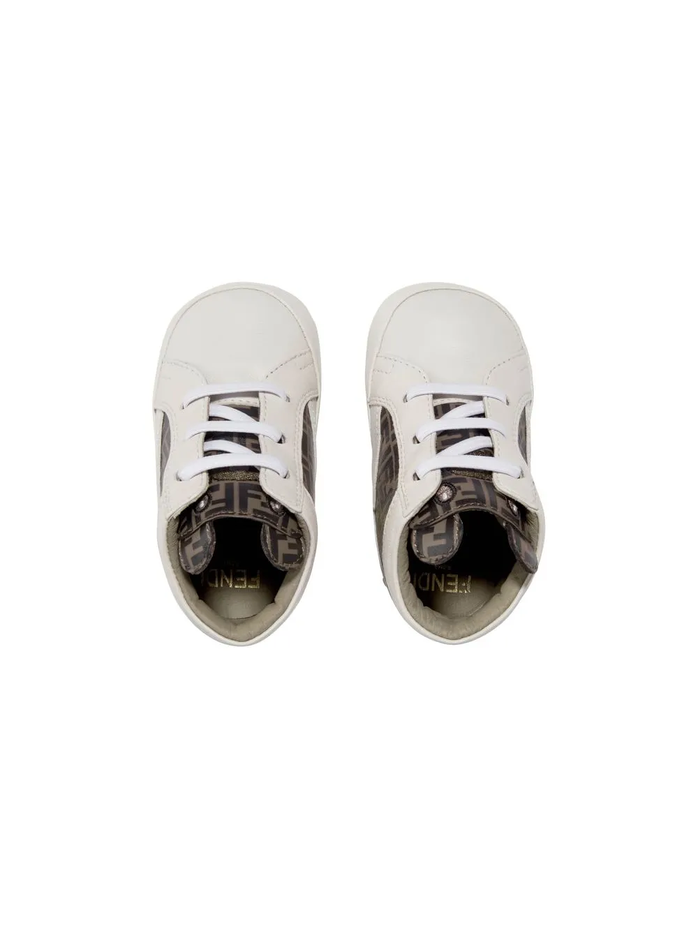 Fendi Kids FF-print ankle high-top sneakers White
