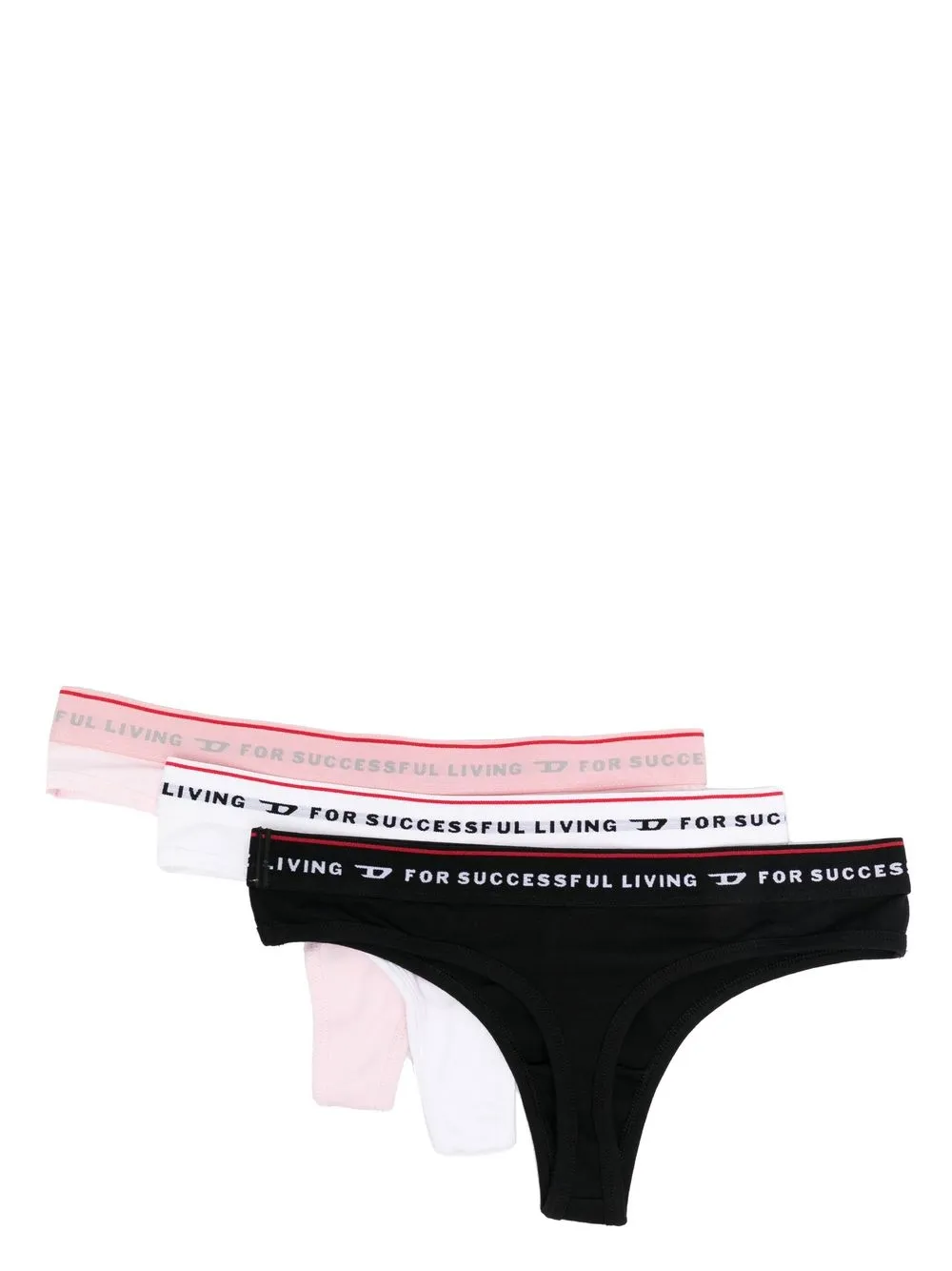 

Diesel pack go three logo-waistband thong - Pink