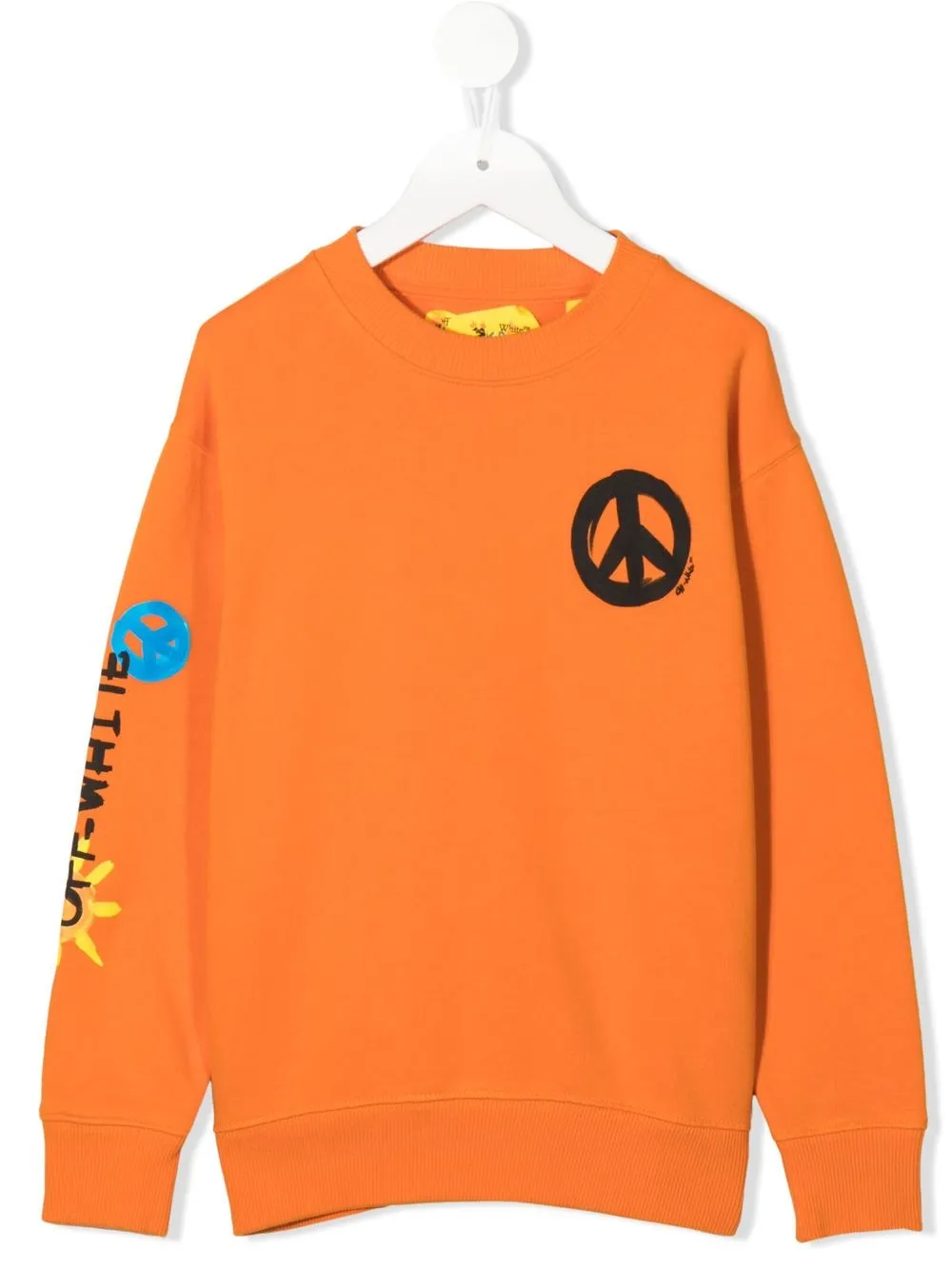 

Off-White Kids motif-print cotton jumper - Orange