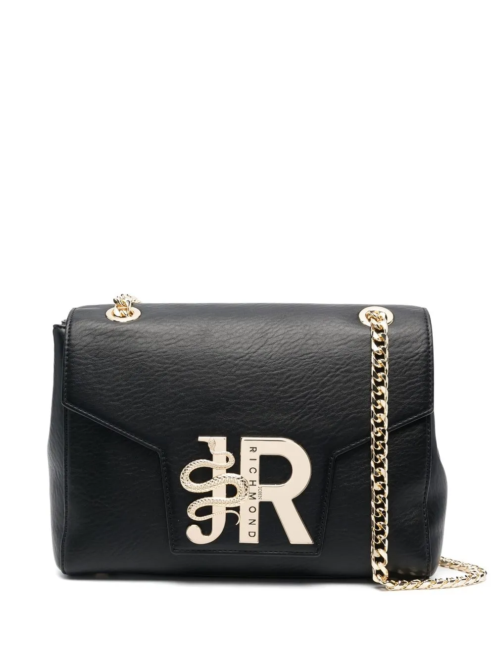 

John Richmond logo-plaque shoulder bag - Black