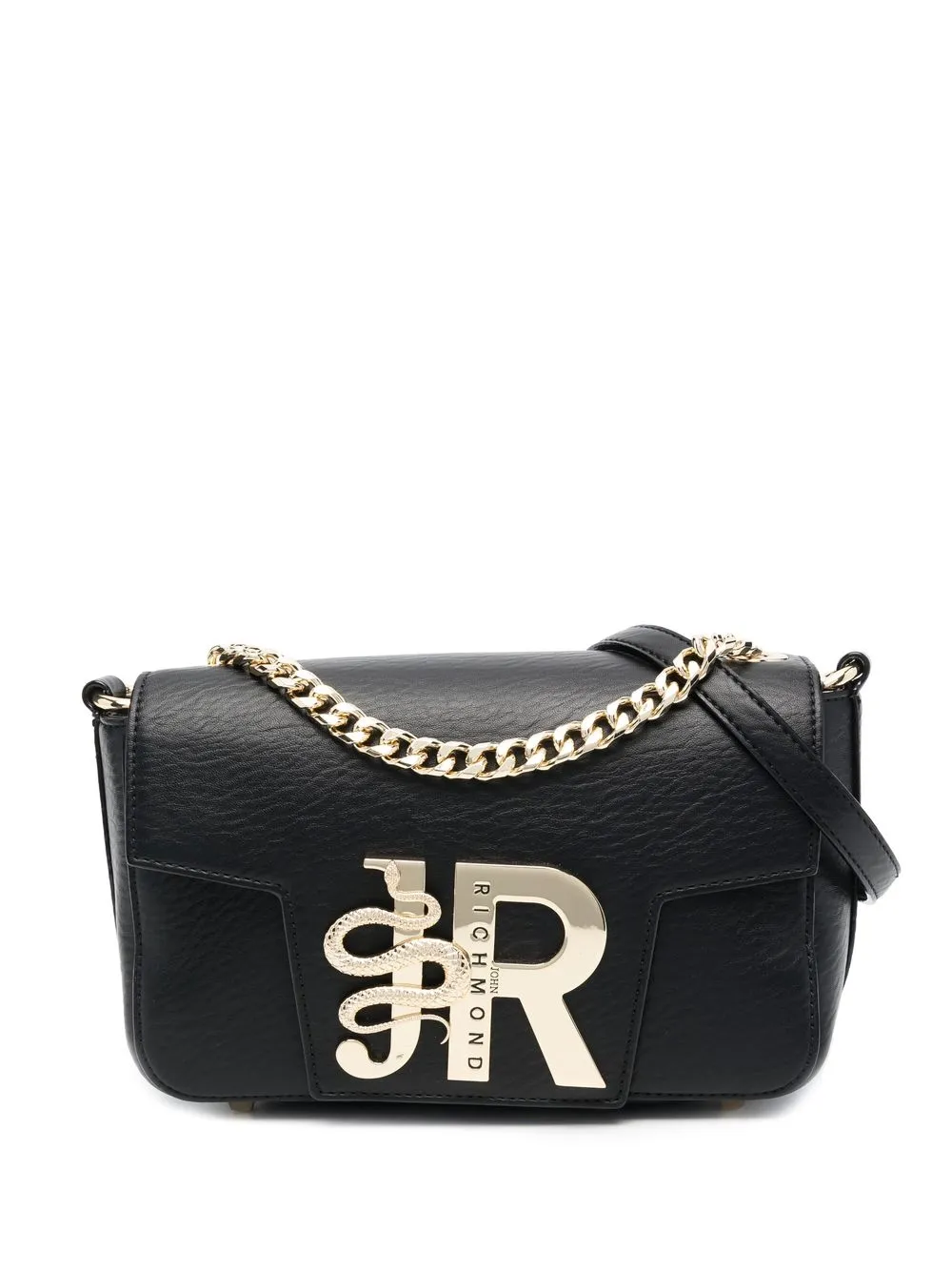 

John Richmond bolsa de hombro con placa del logo - Negro