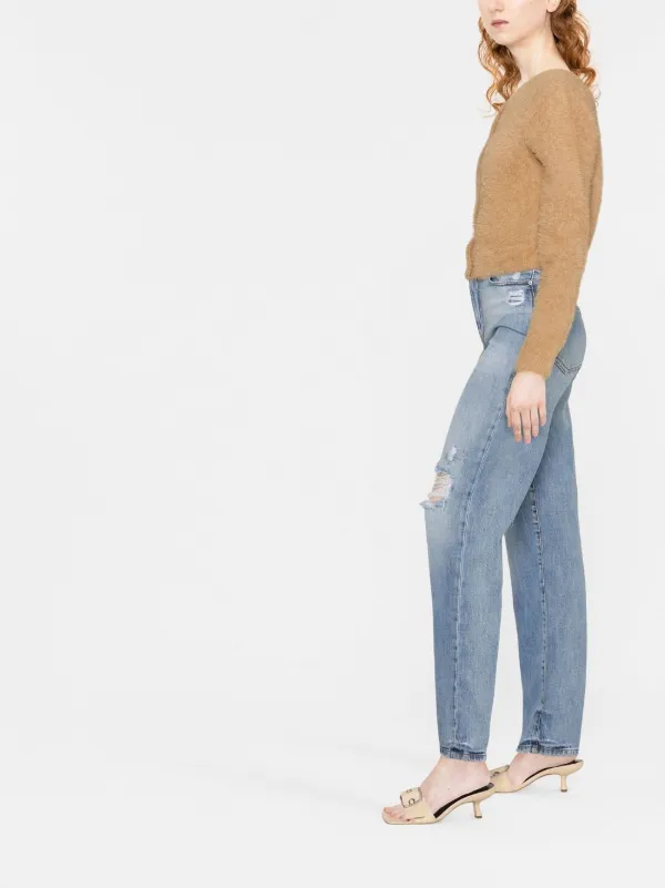 デニム・ジーパン PINKO Woman Jeans Denim 104607A2E1PJF PINKO straight-leg Ripped Jeans | Blue | FARFETCH
