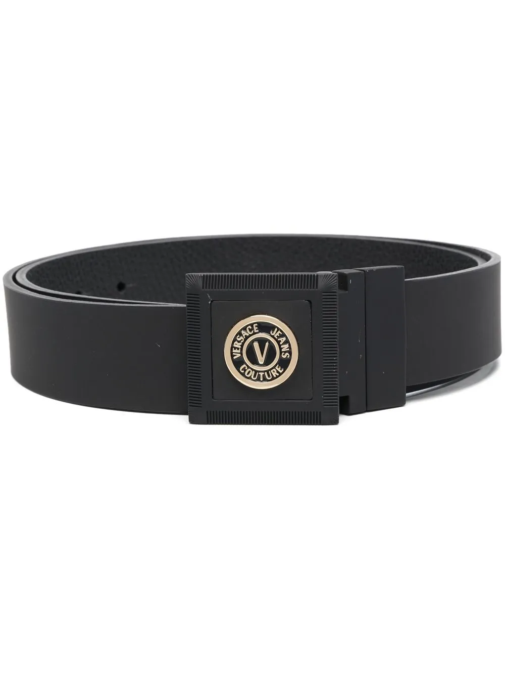 

Versace Jeans Couture cinturón con placa del logo - Negro