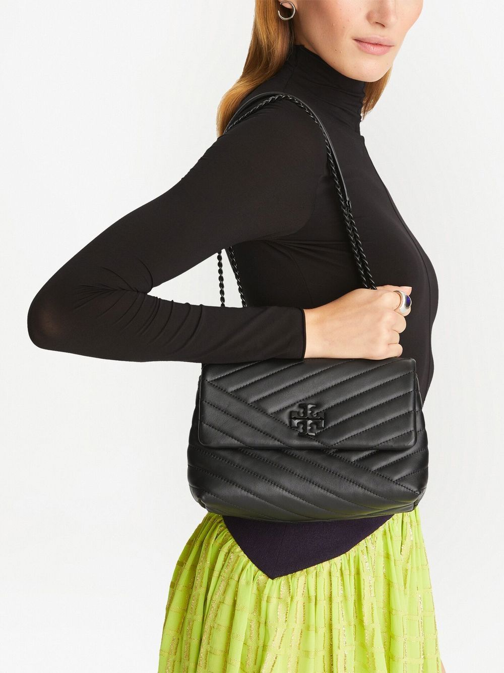 Shop Tory Burch Small Kira Convertible Shoulder Bag In Black