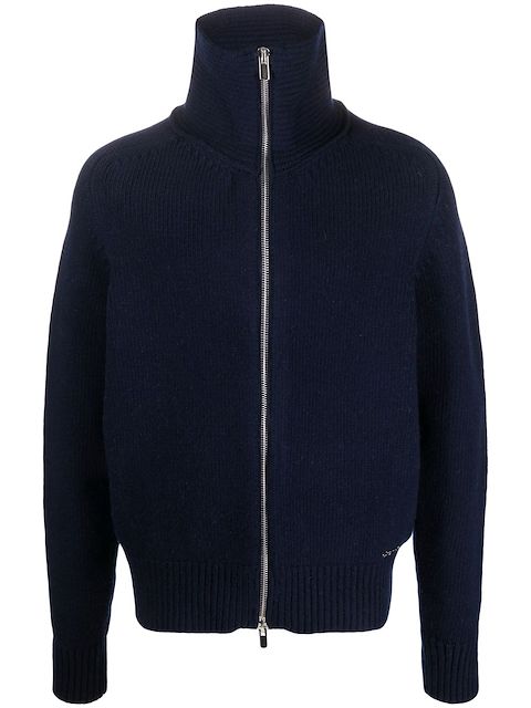 Jacquemus 宽领针织拉链开衫 