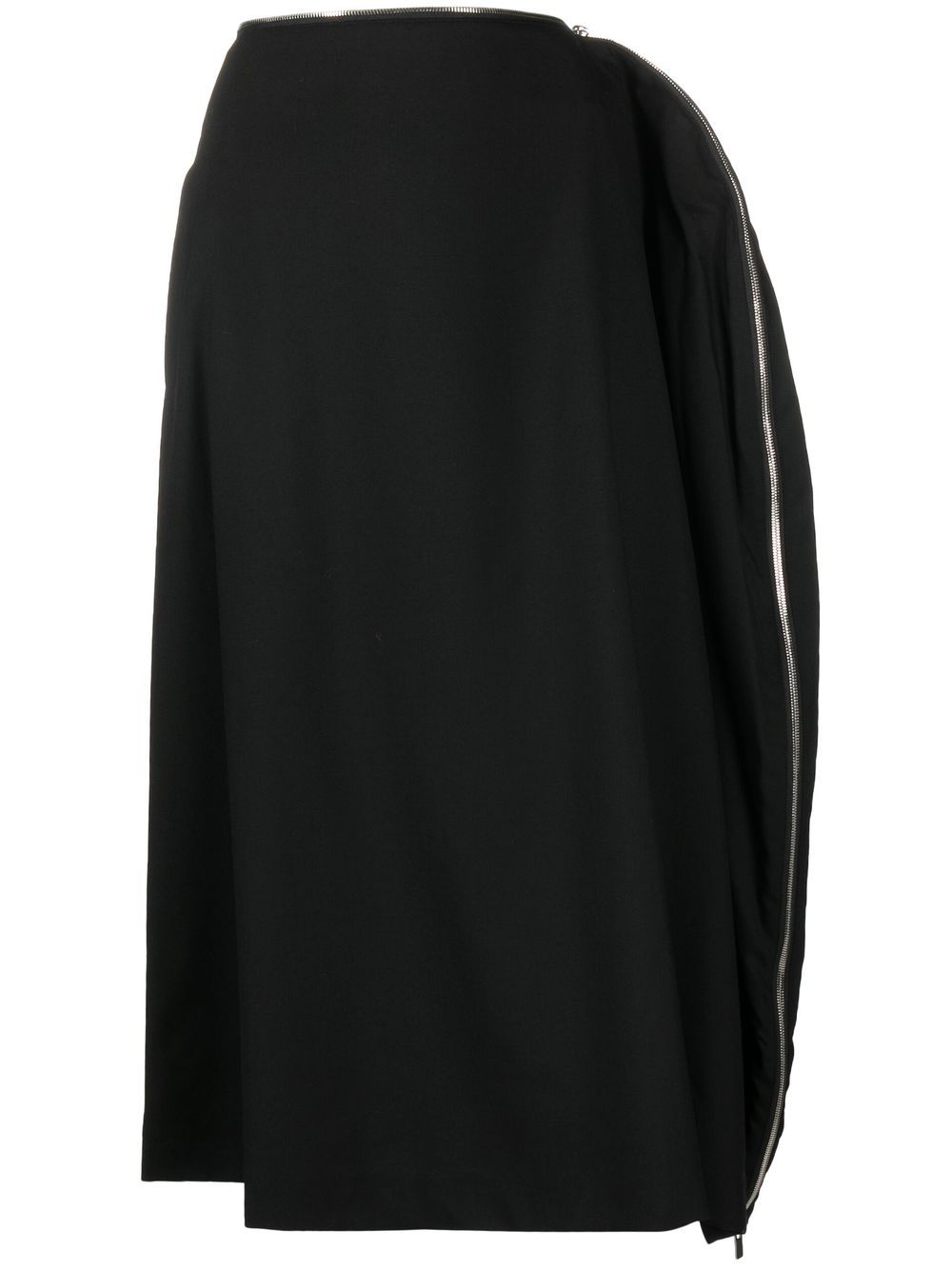 

Comme Des Garçons Noir Kei Ninomiya zip-detail asymmetric draped skirt - Black