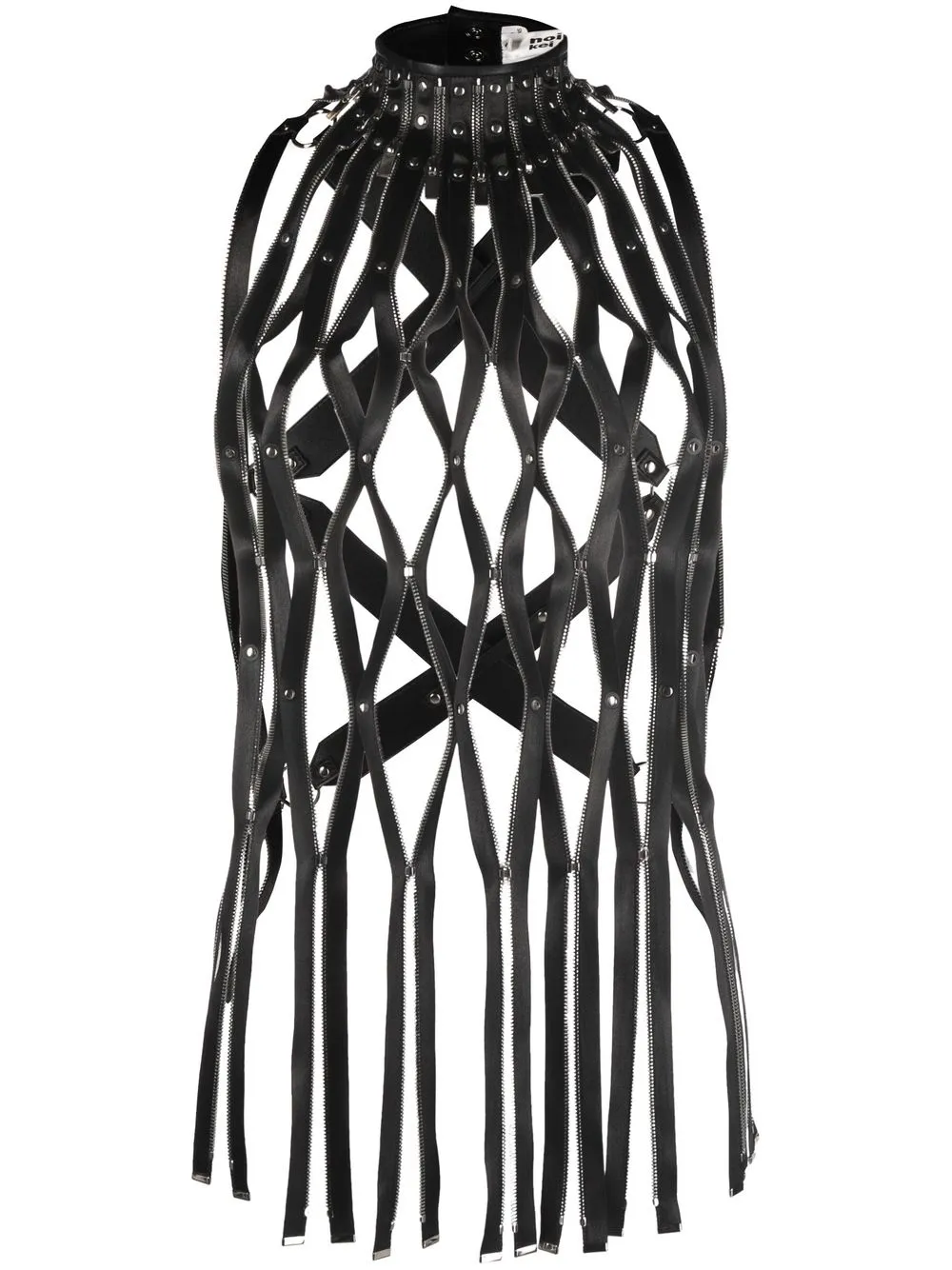 

Comme Des Garçons Noir Kei Ninomiya cut-out detailed leather top - Black