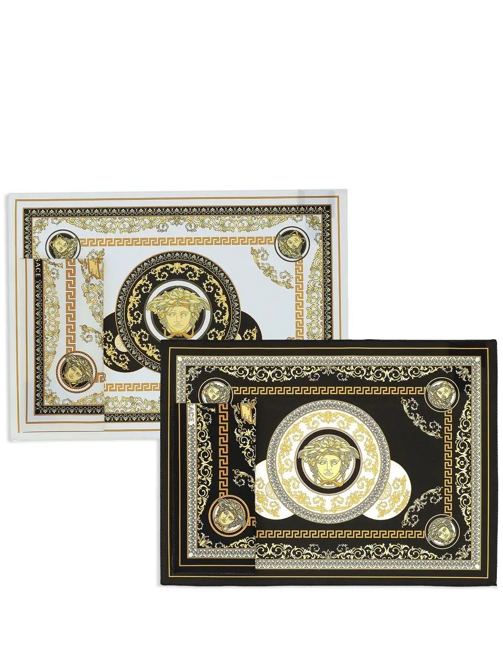 

Versace set de dos servilletas y manteles individuales Medusa Amplified - Blanco