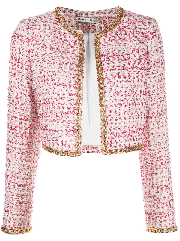 Alice+Olivia Kidman Cropped Tweed 