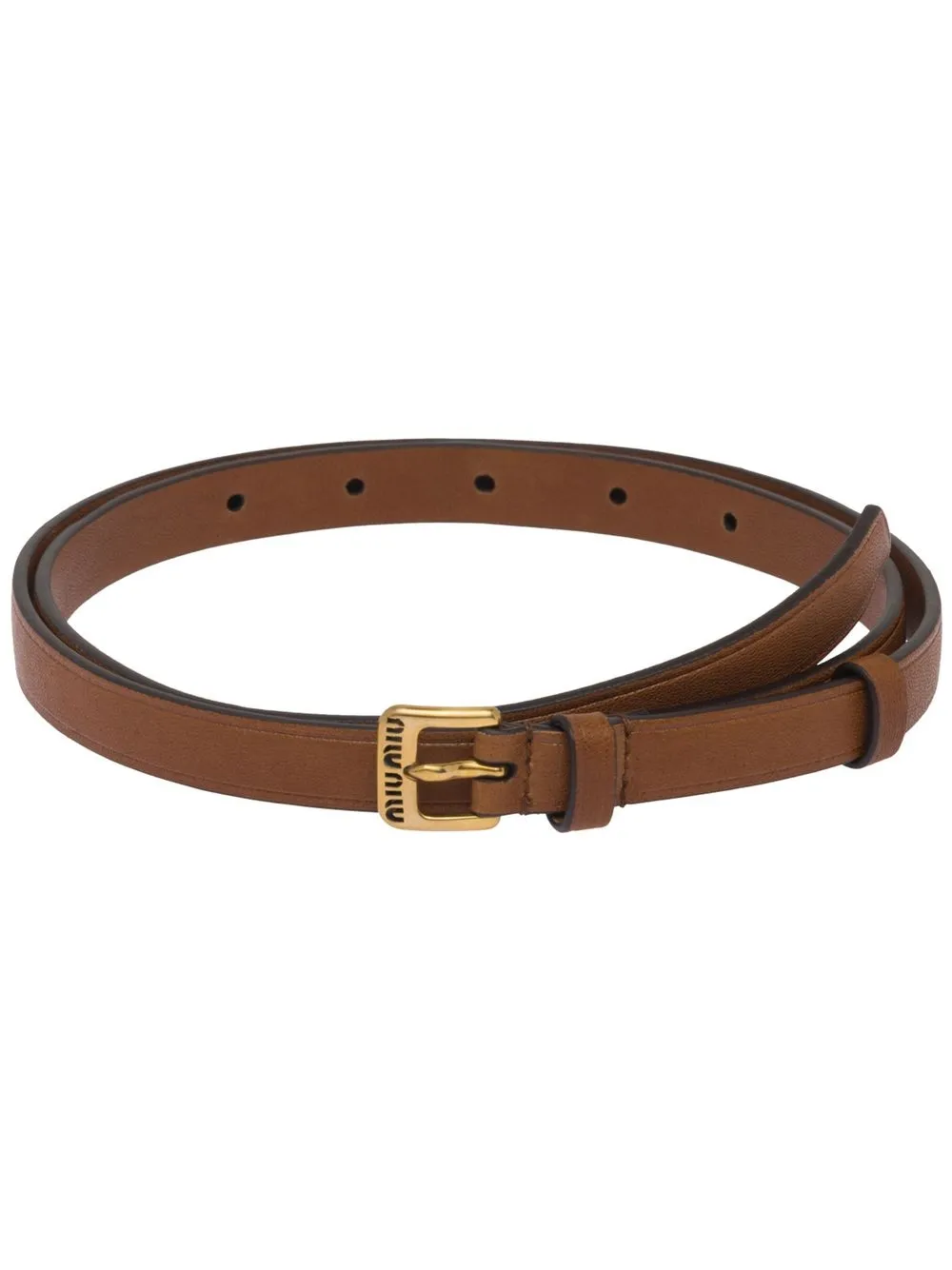 logo-buckle nappa leather belt