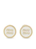 Miu Miu logo-embossed stud earrings - White