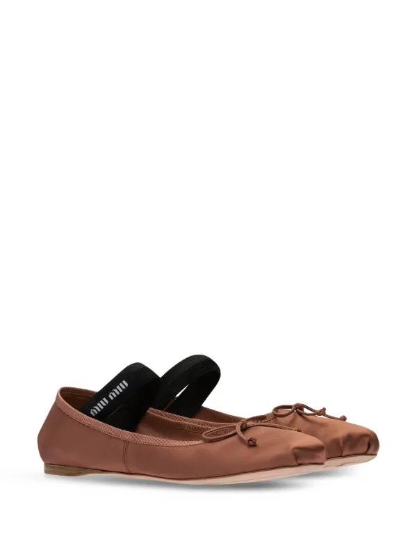 Miu Miu Satin slip-on Ballerina Shoes - Farfetch