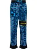 Balmain x Pokemon monogram-print cotton track pants - Blue