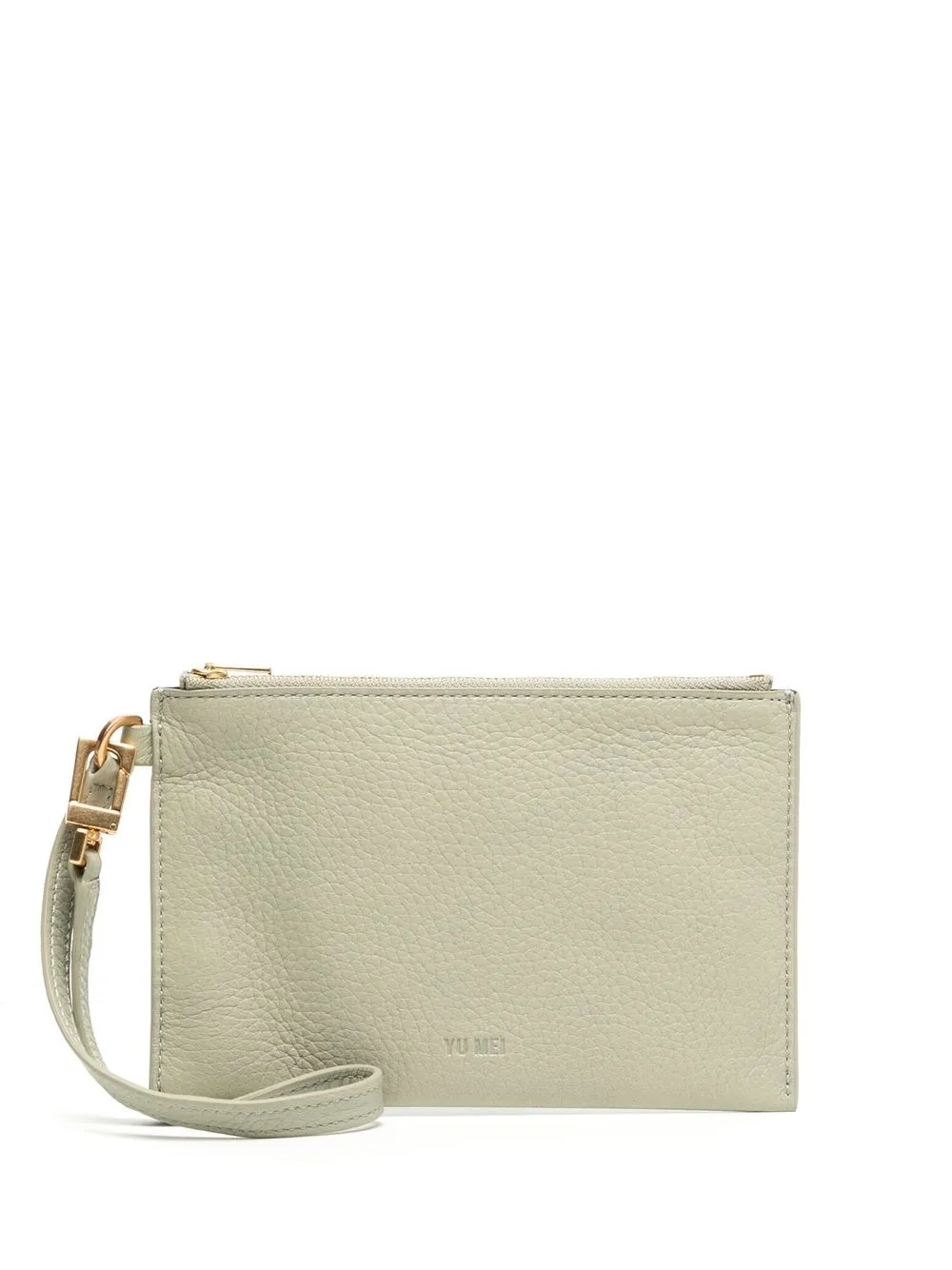 

Yu Mei embossed-logo detail clutch bag - Green