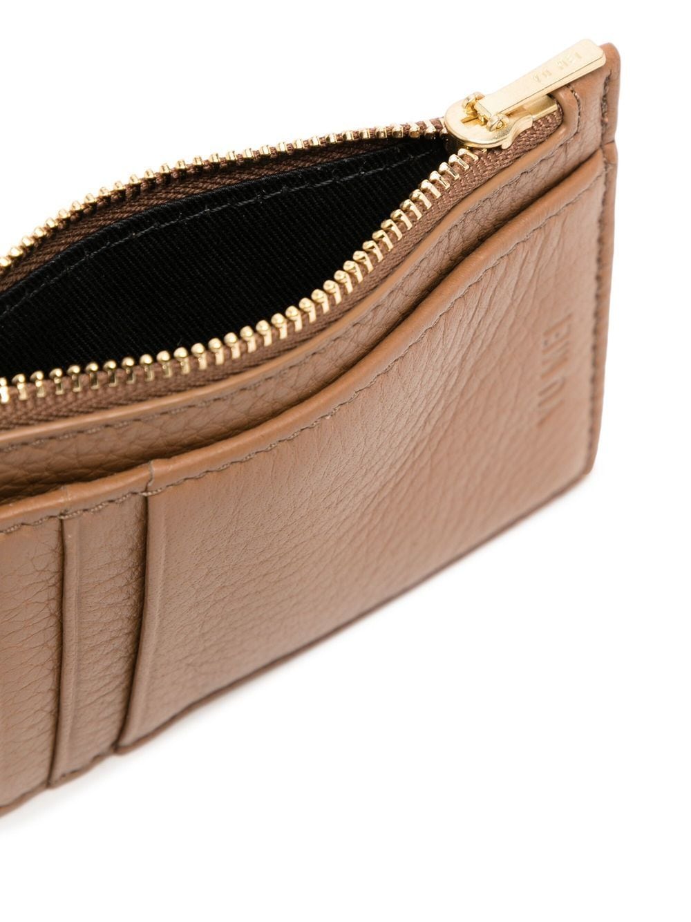 Shop Yu Mei Embossed-logo Leather Wallet In Brown