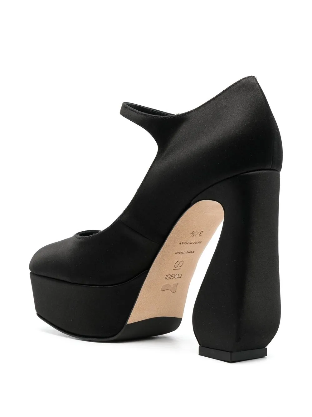 Shop Si Rossi Sculpted-heel Mary Jane Pumps In 黑色