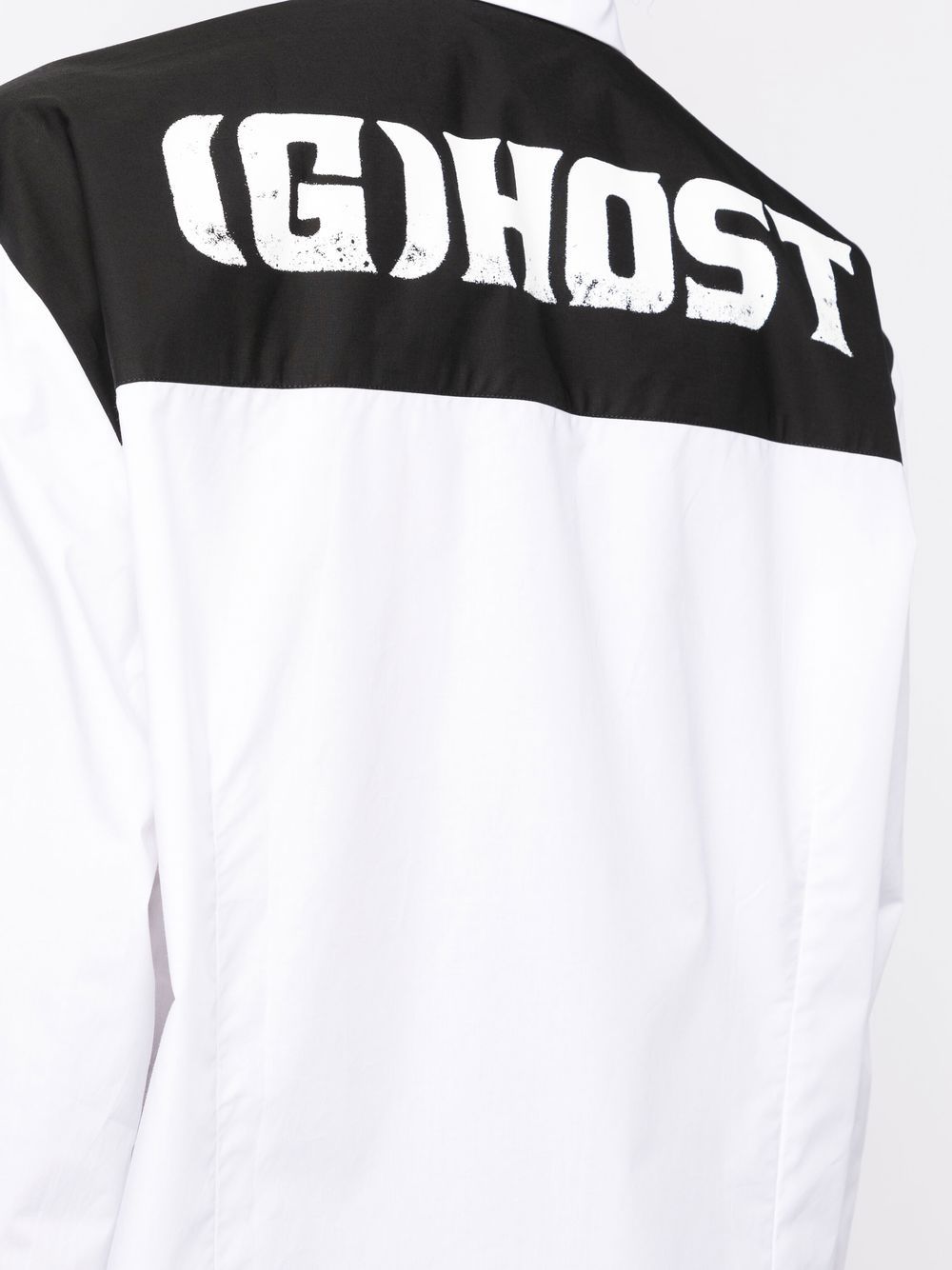 Shop Raf Simons Ghost Two-tone Shirt In White