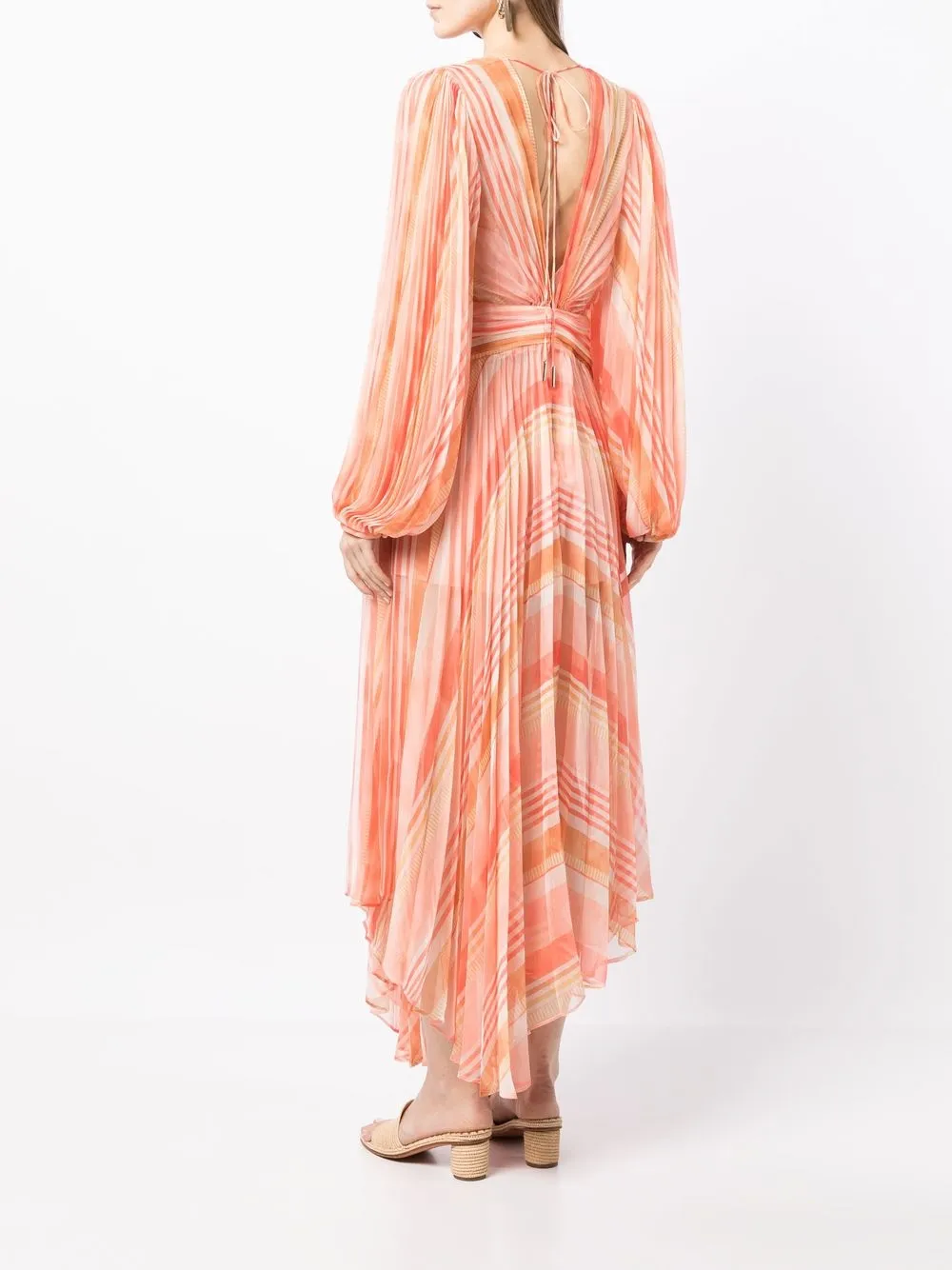 Shop Acler Astone Striped Maxi Dress In Orange