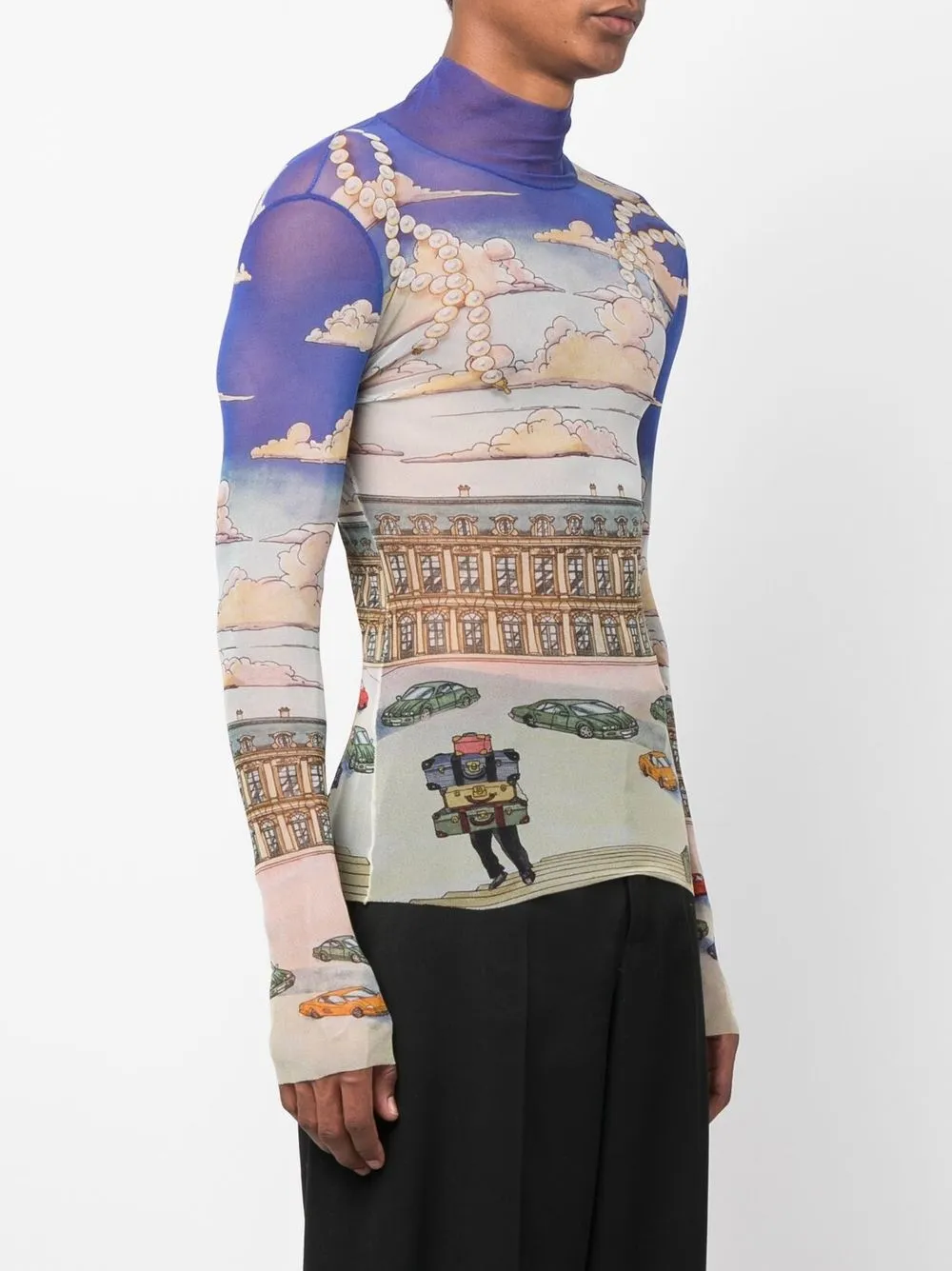 Shop Casablanca Illustration-print Top In Blau