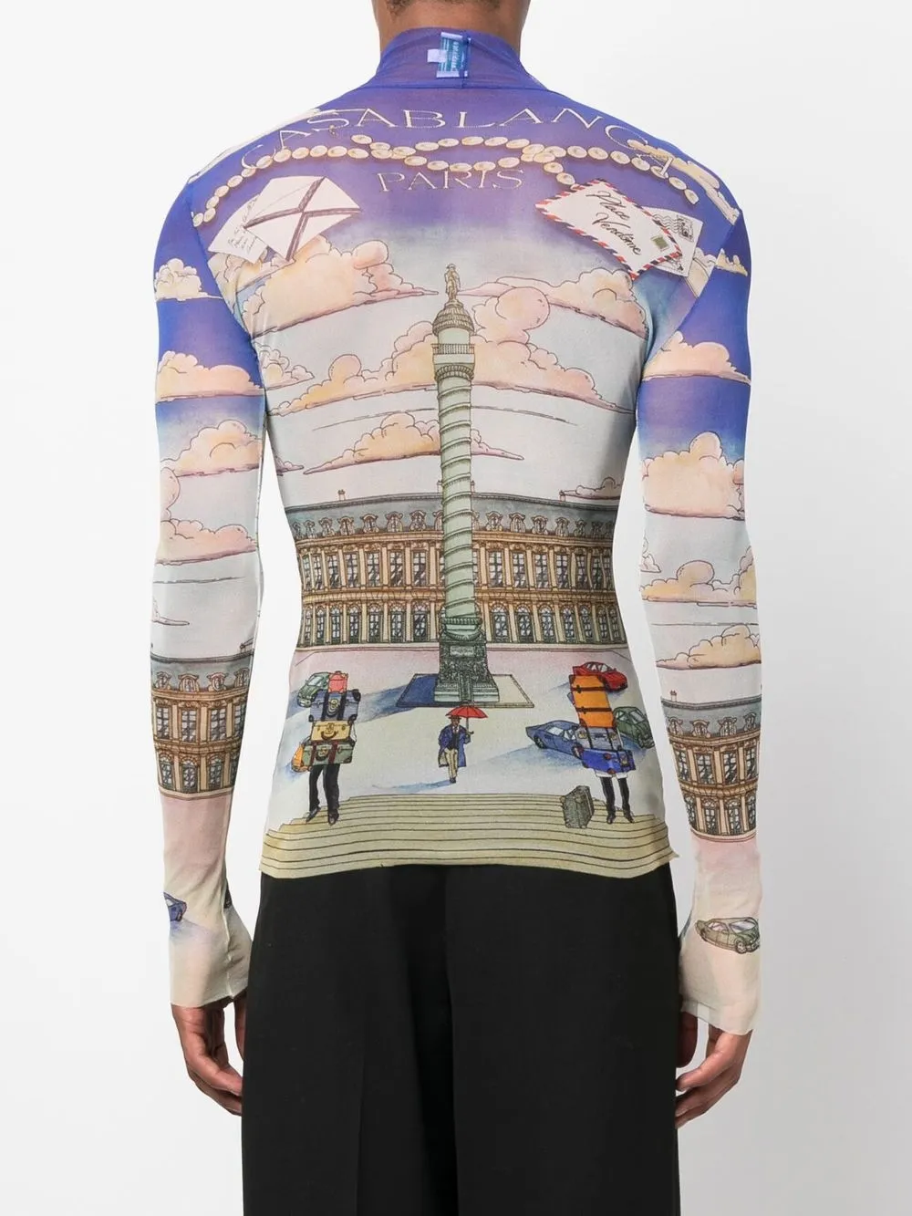 Shop Casablanca Illustration-print Top In Blau