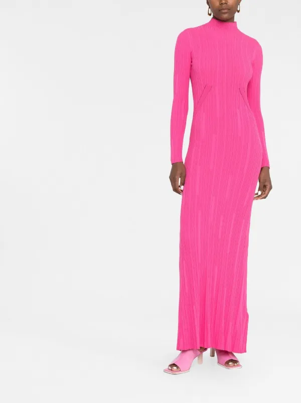jacquemus pink maxi dress Valdu cutout wool-blend twill maxi dress - bright pink