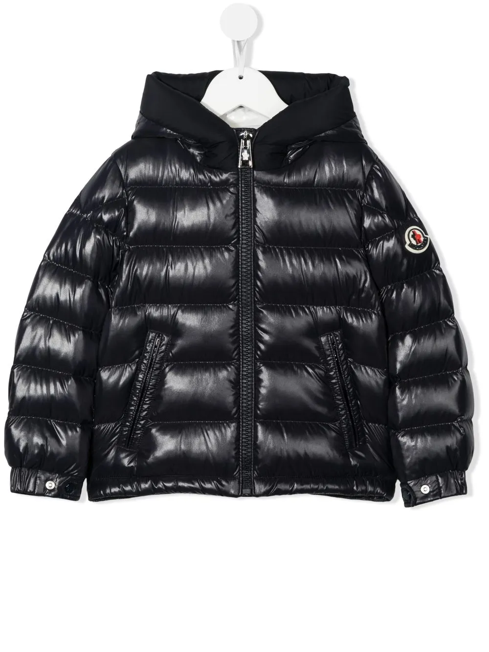 

Moncler Enfant logo-patch padded down jacket - Blue