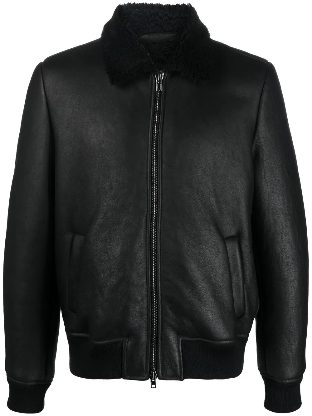 

Salvatore Santoro shearling-collar leather jacket - Black