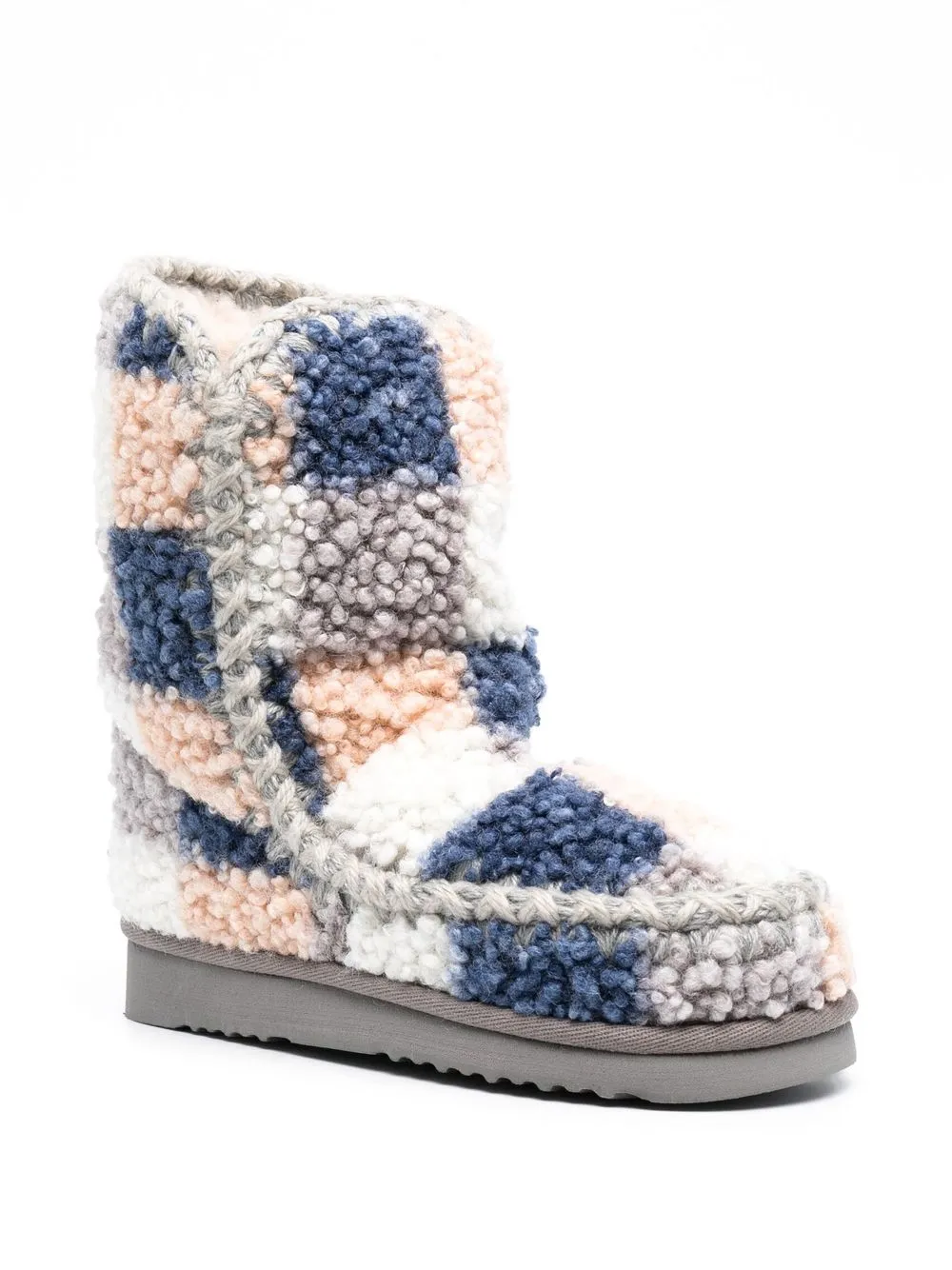 Mou checkprint Knitted Boots Farfetch