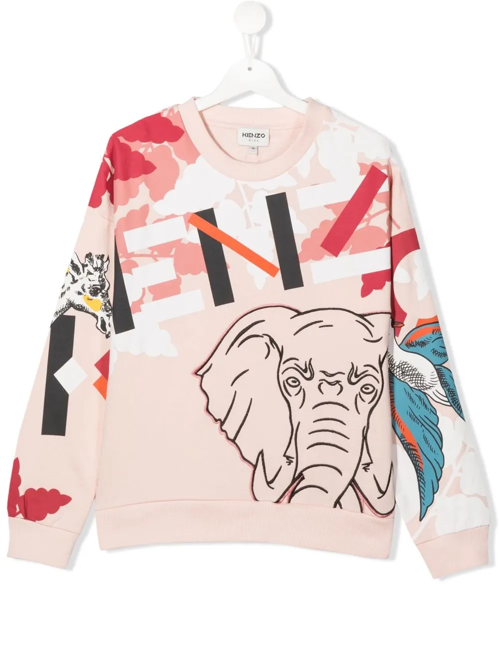 

Kenzo Kids sudadera con cuello redondo y estampado gráfico - Rosado