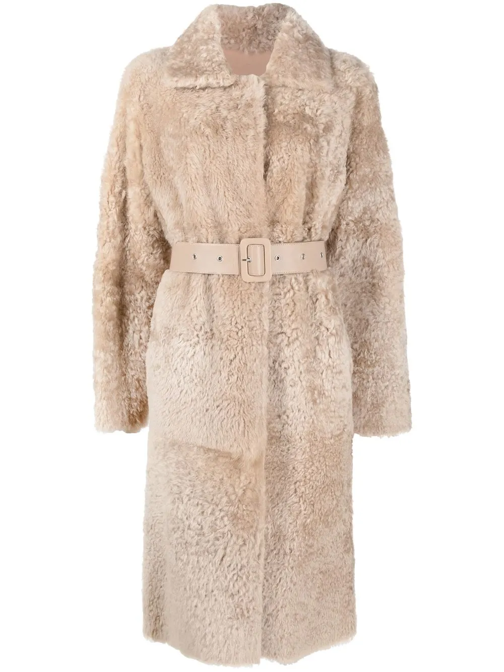 

Arma belted shearling coat - Neutrals