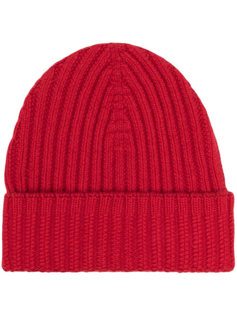 Barrie Ribbed Cashmere Beanie In Pink