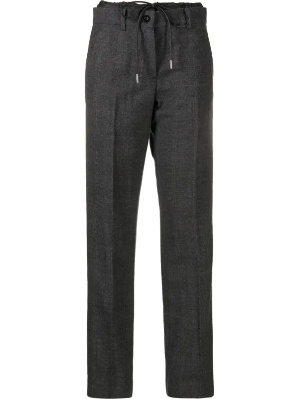 Sacai Drawstring-fastening Straight-leg Trousers in Grey
