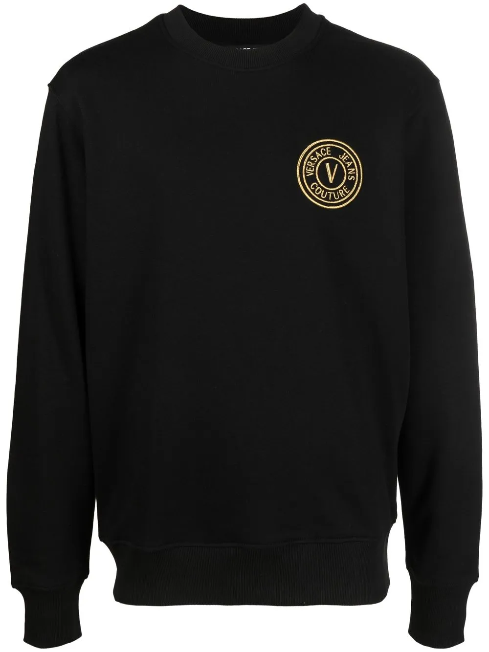 

Versace Jeans Couture logo-embroidered crew neck jumper - Black