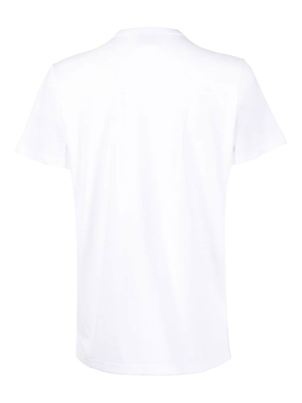 Shop Barrie Logo-patch Cotton-cashmere T-shirt In White