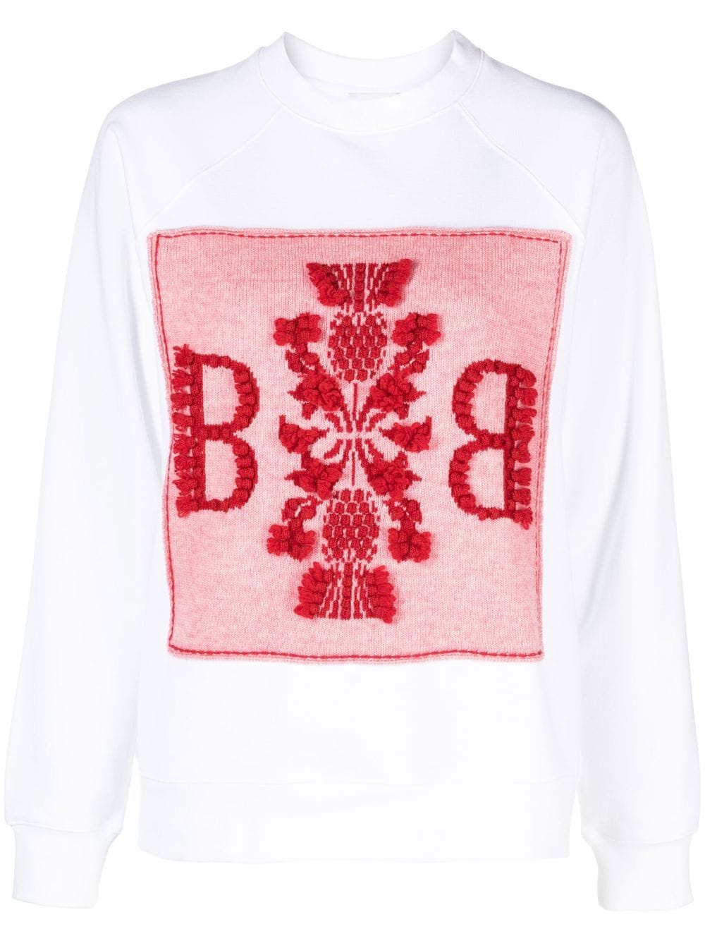 Barrie Embroidered Panelled Sweatshirt In Neutrals