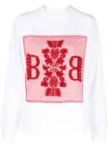 Barrie embroidered panelled sweatshirt - White