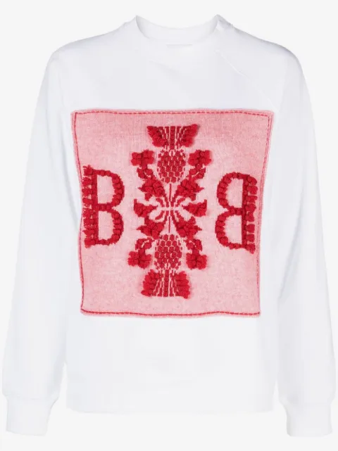 Barrie embroidered panelled sweatshirt