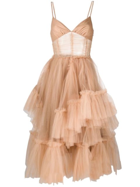 Act N°1 tiered tulle midi dress