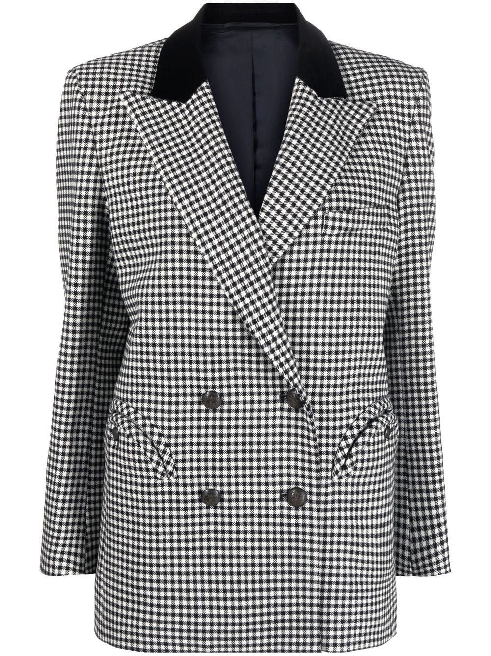 

Blazé Milano blazer con doble botonadura y estampado de cuadros - Negro